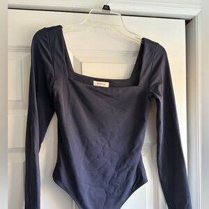 Aritzia Navy Babaton long sleeve bodysuit